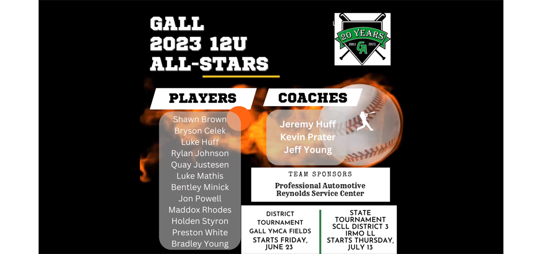 2023 GALL 12U All-Star Team